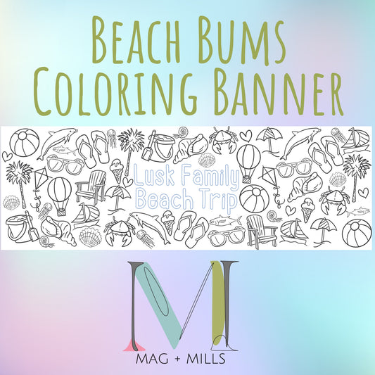 Beach Bums Coloring Banner