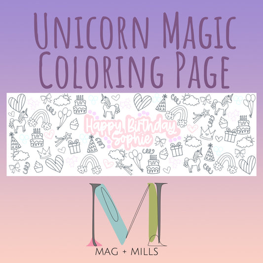 Unicorn Magic Coloring Banner