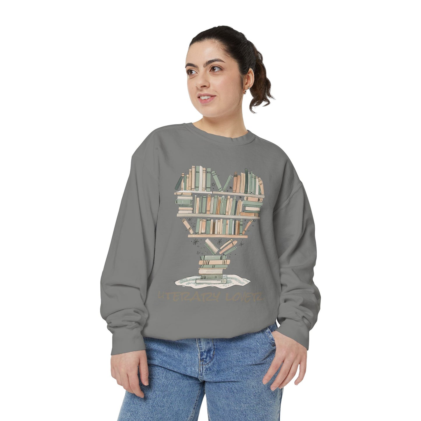 Literary Lover Unisex Garment-Dyed Sweatshirt - Cozy Bookish Gift for Readers