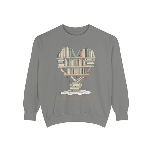 Literary Lover Unisex Garment-Dyed Sweatshirt - Cozy Bookish Gift for Readers